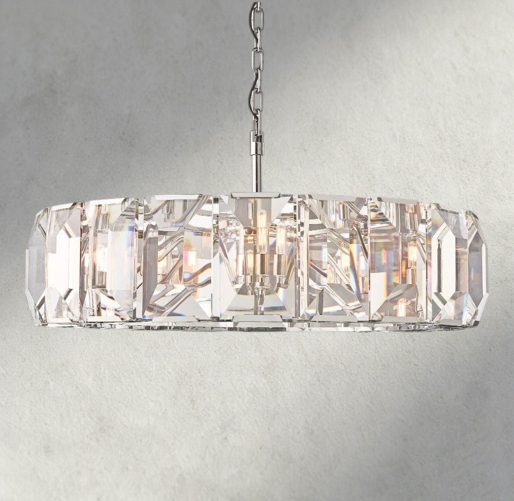 Hartley Crystal Round Chandelier 19", 31", 43", 60" - Zelno Lighting