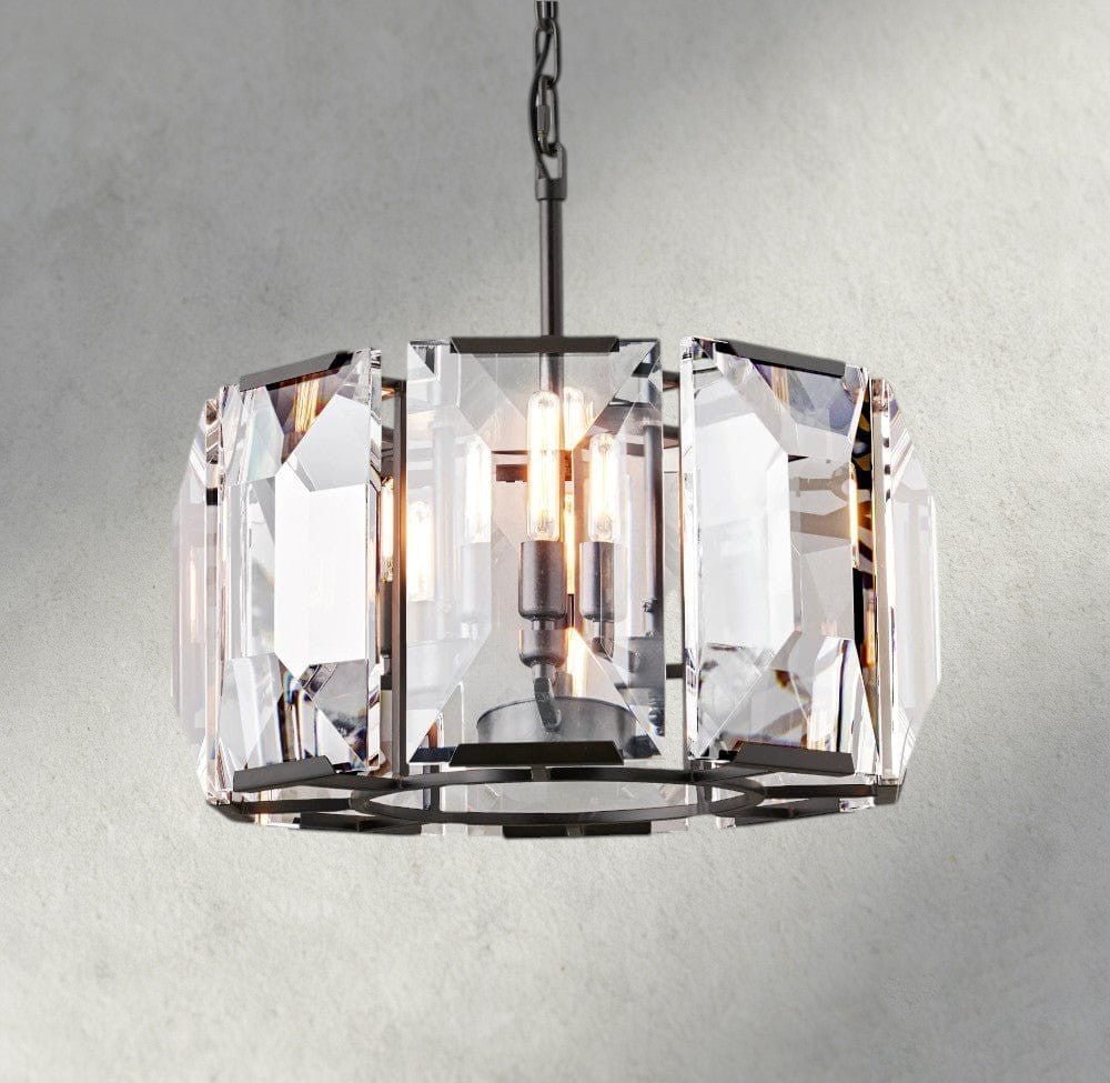 Hartley Crystal Round Chandelier 19", 31", 43", 60" - Zelno Lighting