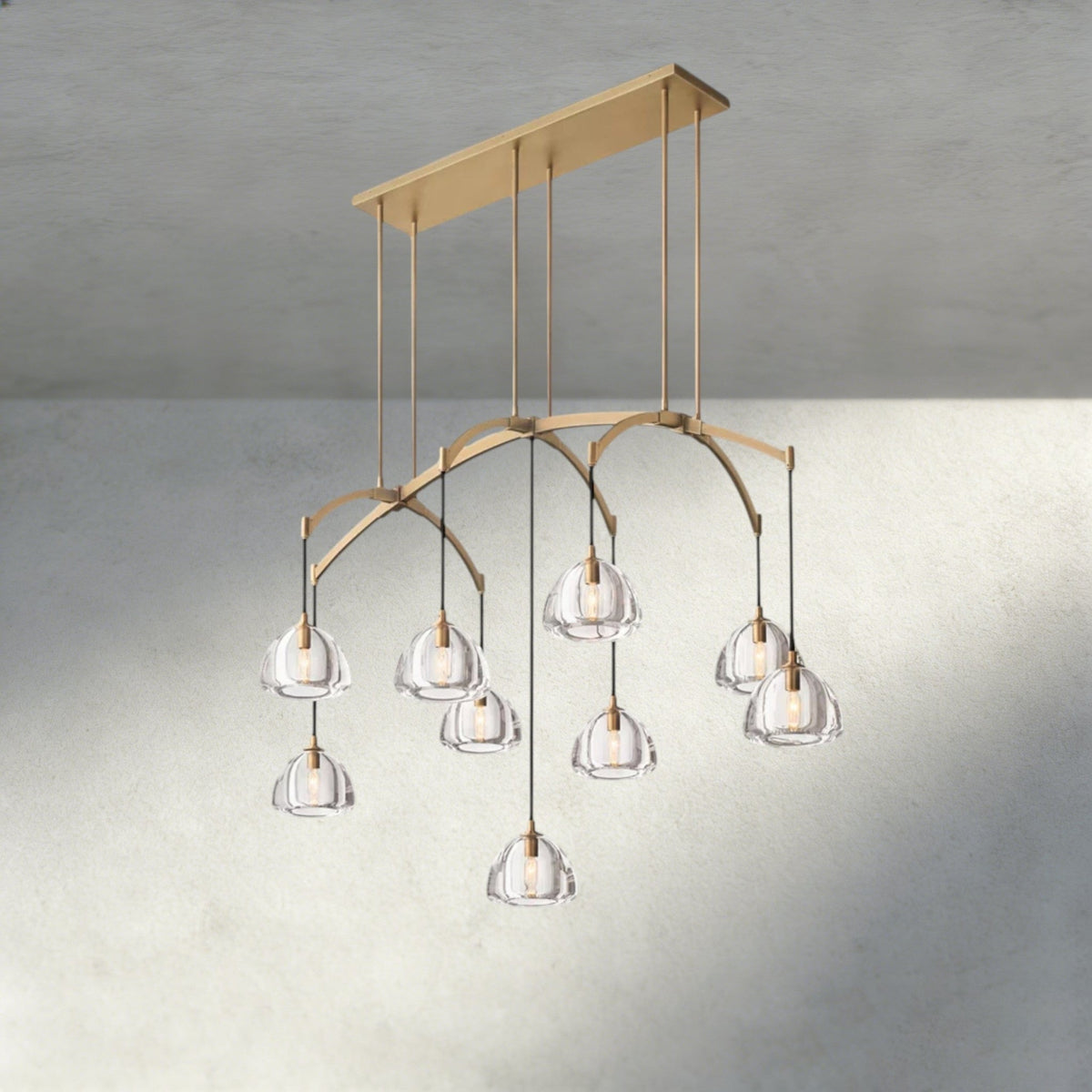 Hemisphere Linear Chandelier 54", 72" - Zelno Lighting