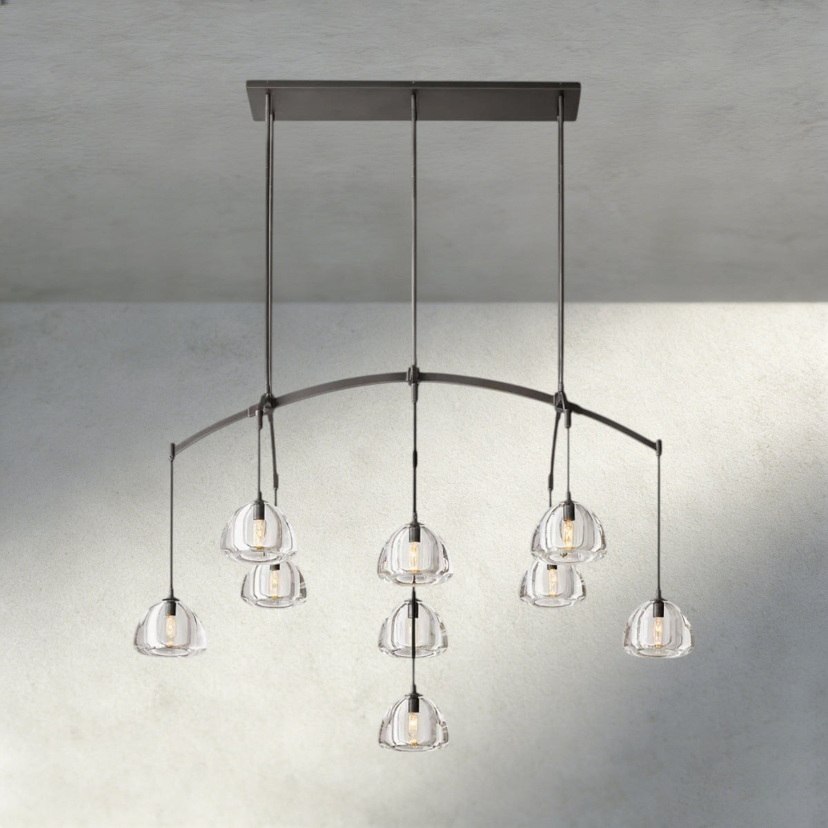 Hemisphere Linear Chandelier 54", 72" - Zelno Lighting