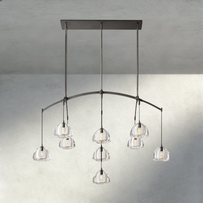 Hemisphere Linear Chandelier 54", 72" - Zelno Lighting