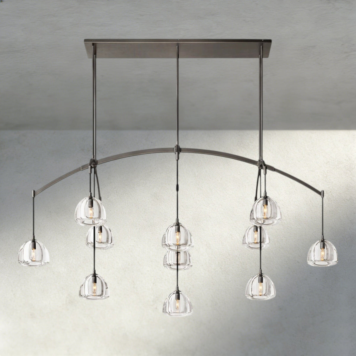 Hemisphere Linear Chandelier 54", 72" - Zelno Lighting