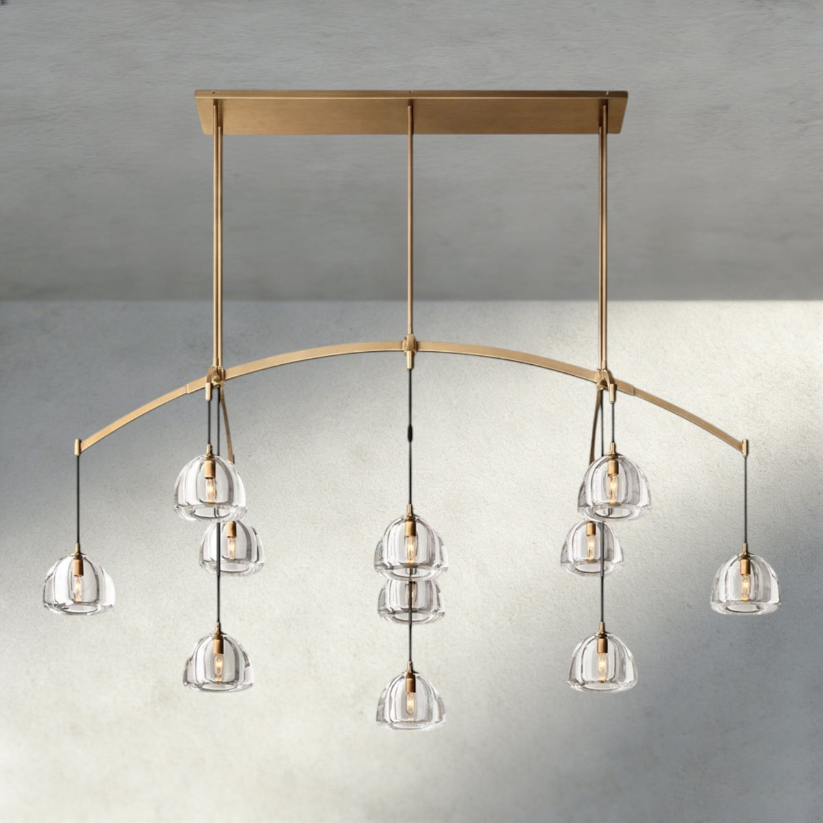 Hemisphere Linear Chandelier 54", 72" - Zelno Lighting