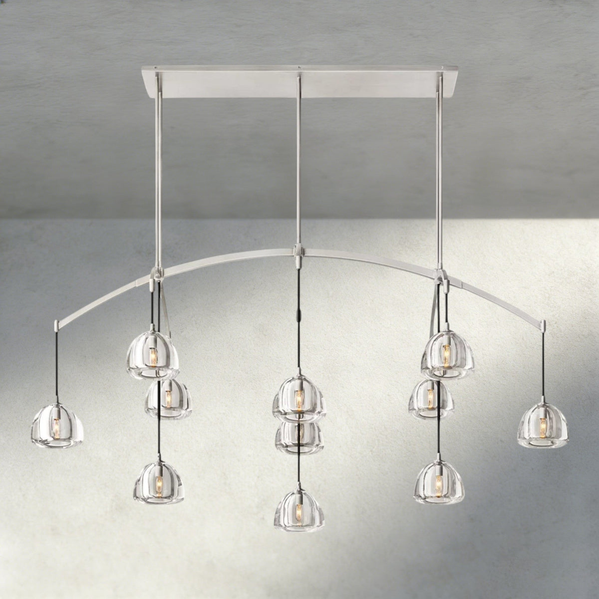 Hemisphere Linear Chandelier 54", 72" - Zelno Lighting