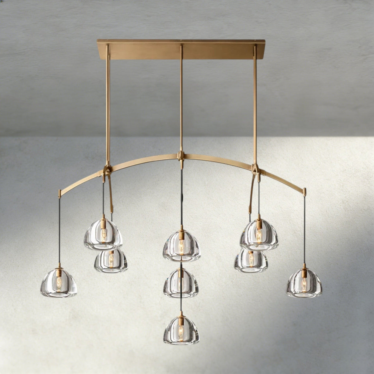 Hemisphere Linear Chandelier 54", 72" - Zelno Lighting