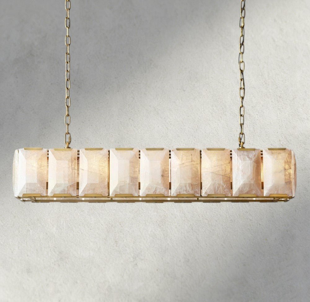 Herlow Calcite Rectangular Chandelier 42", 54", 62", 74" - Zelno Lighting