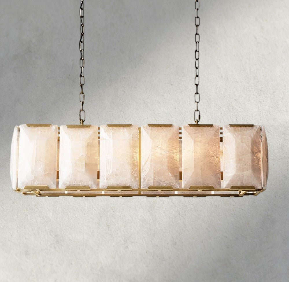 Herlow Calcite Rectangular Chandelier 42", 54", 62", 74" - Zelno Lighting