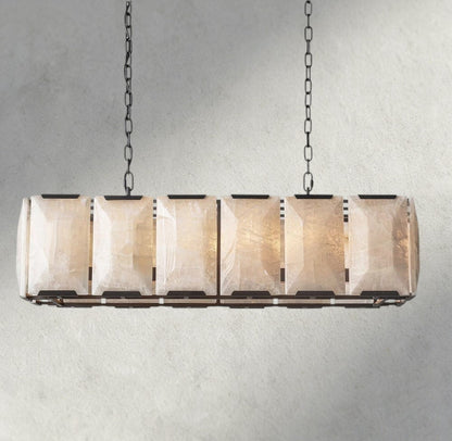 Herlow Calcite Rectangular Chandelier 42", 54", 62", 74" - Zelno Lighting