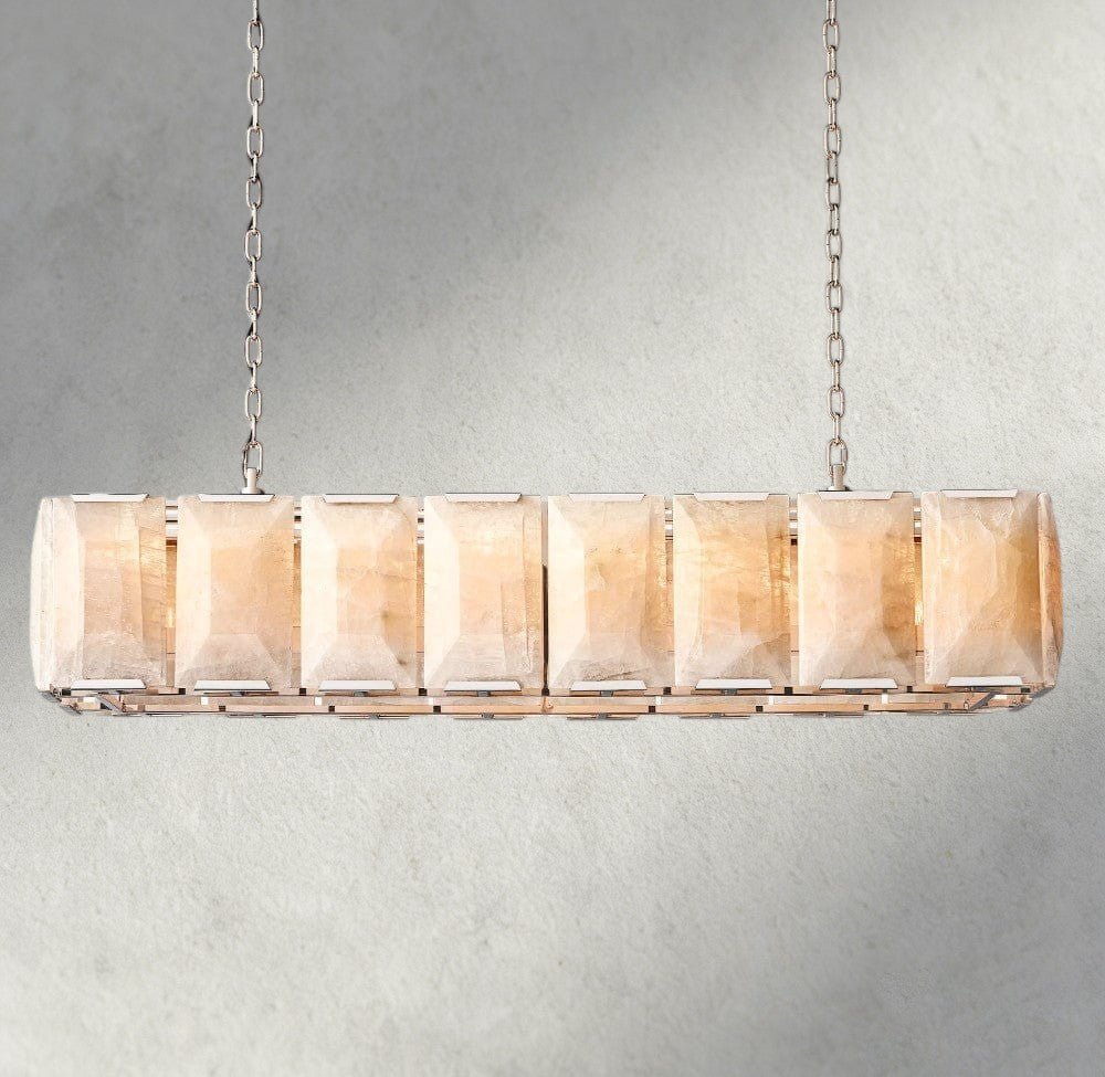 Herlow Calcite Rectangular Chandelier 42", 54", 62", 74" - Zelno Lighting