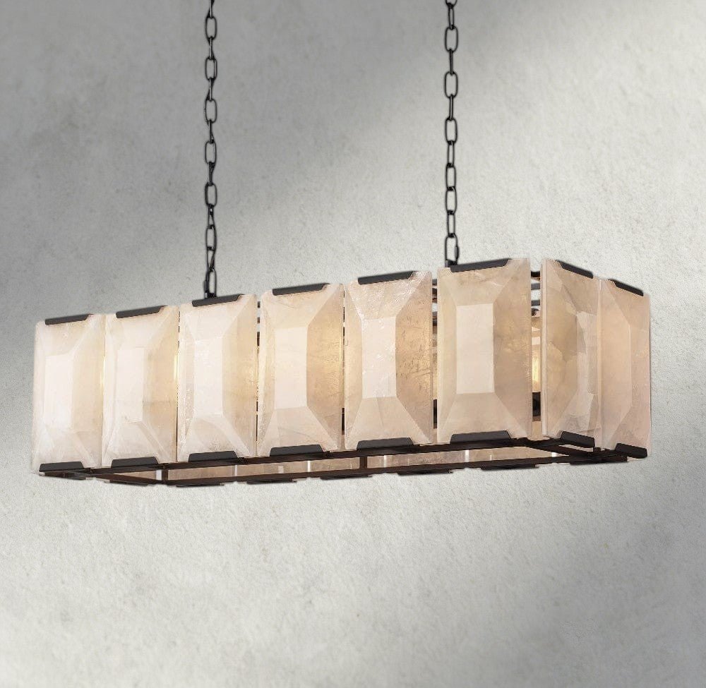 Herlow Calcite Rectangular Chandelier 42", 54", 62", 74" - Zelno Lighting