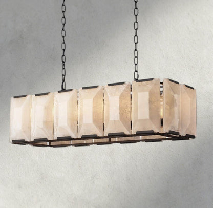 Herlow Calcite Rectangular Chandelier 42", 54", 62", 74" - Zelno Lighting