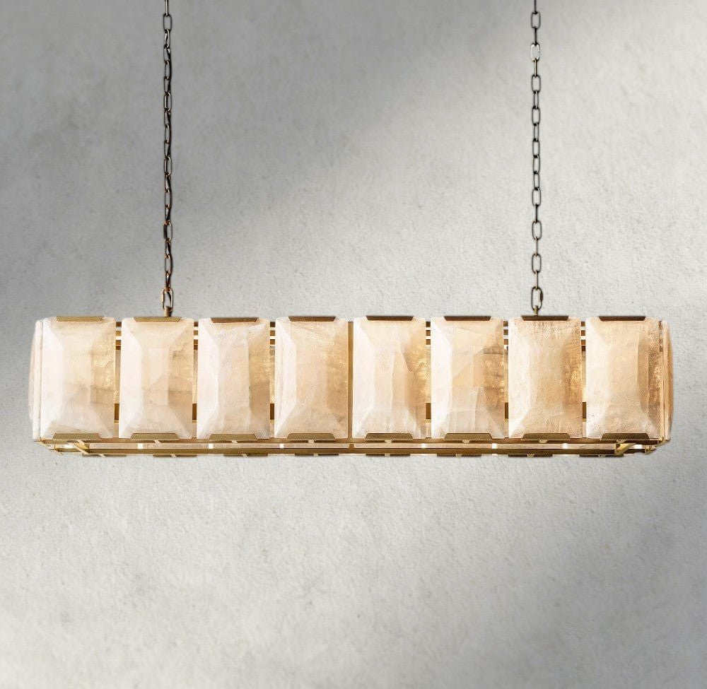 Herlow Calcite Rectangular Chandelier 42", 54", 62", 74" - Zelno Lighting