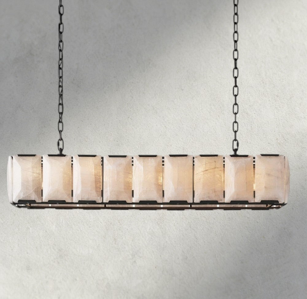 Herlow Calcite Rectangular Chandelier 42", 54", 62", 74" - Zelno Lighting