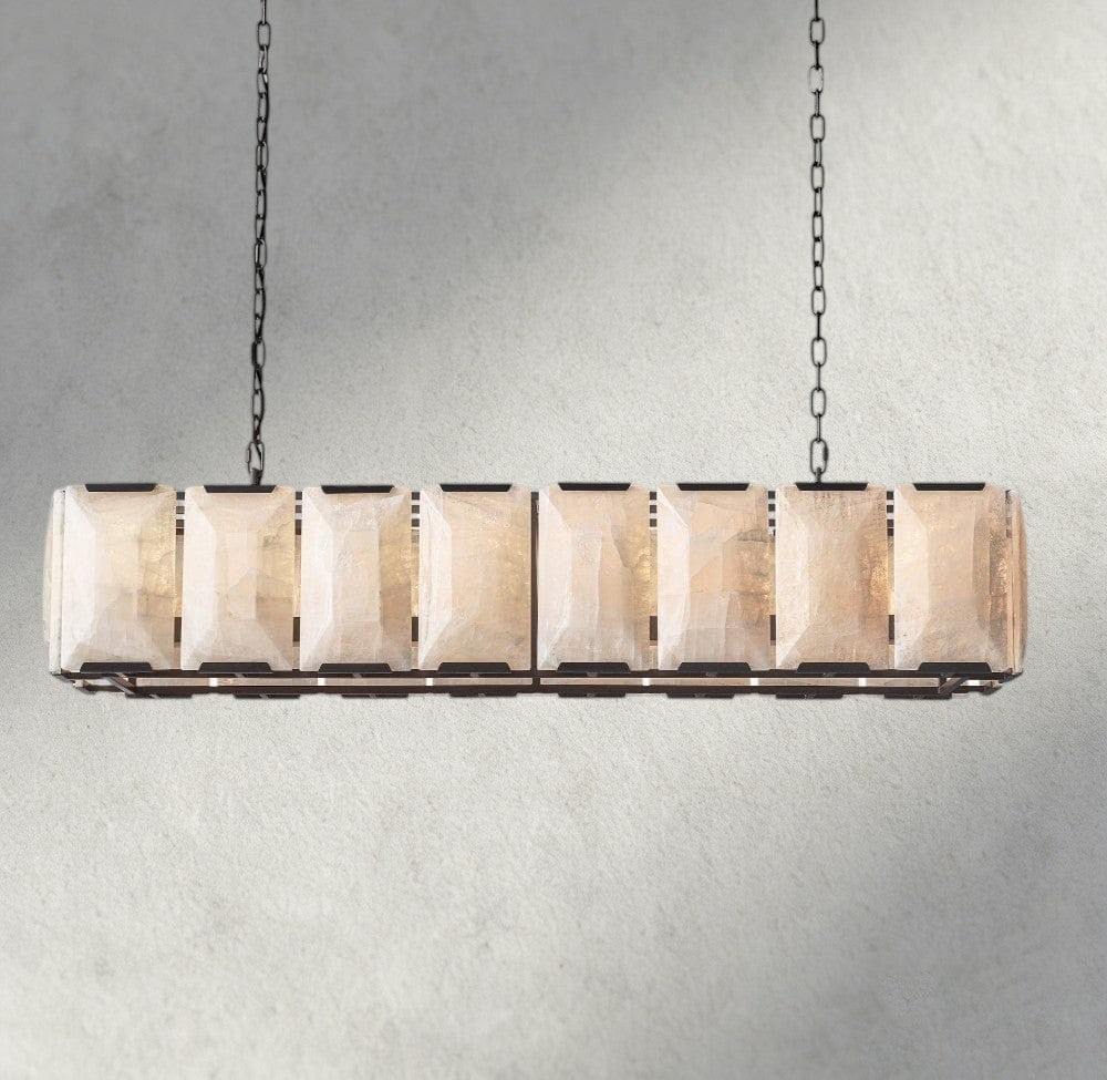 Herlow Calcite Rectangular Chandelier 42", 54", 62", 74" - Zelno Lighting