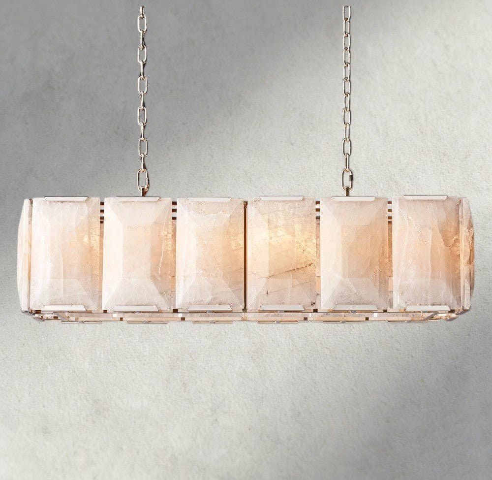 Herlow Calcite Rectangular Chandelier 42", 54", 62", 74" - Zelno Lighting