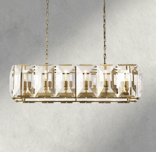 Herlow Crystal Rectangular Chandelier 42", 54", 62", 74" - Zelno Lighting