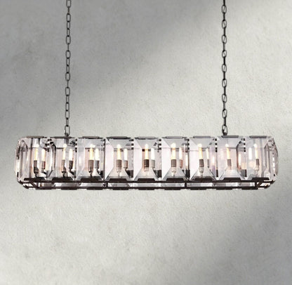 Herlow Crystal Rectangular Chandelier 42", 54", 62", 74" - Zelno Lighting