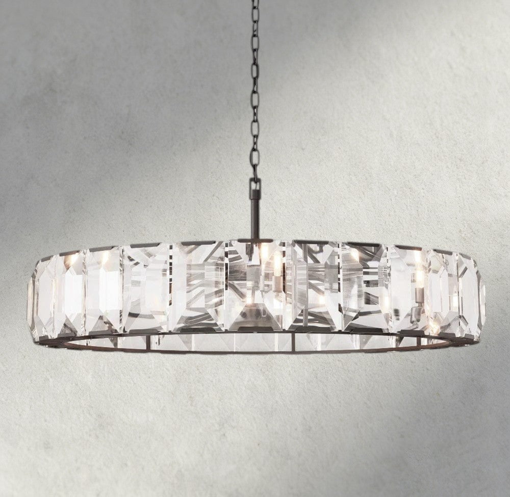 Herlow Crystal Round Chandelier 19", 31", 43", 60" - Zelno Lighting