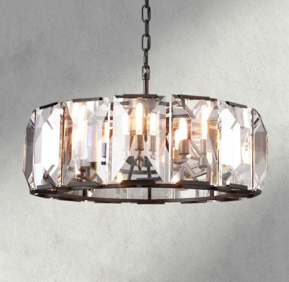 Herlow Crystal Round Chandelier 19", 31", 43", 60" - Zelno Lighting