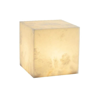 Janet Alabaster Cubic Table Lamp, Bedside Table Lamp - Zelno Lighting