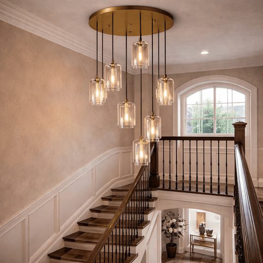 Lcaver Clear Glass Cluster Chandelier - Zelno Lighting