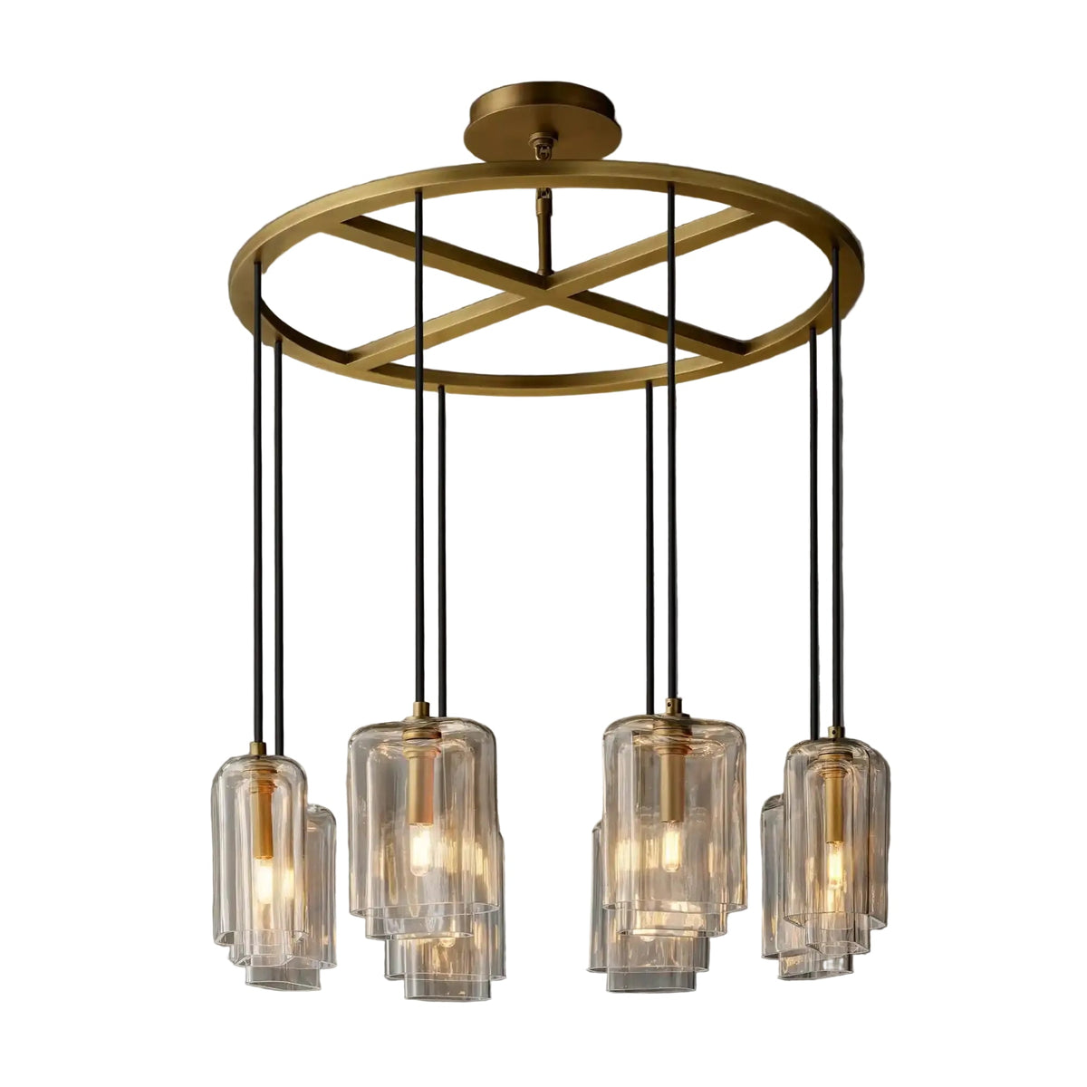 Lcaver Clear Glass Round Chandelier - Zelno Lighting
