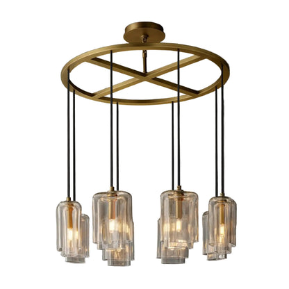Lcaver Clear Glass Round Chandelier - Zelno Lighting
