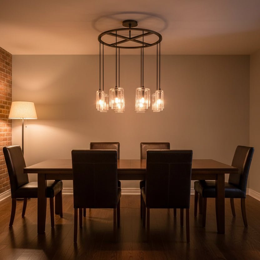 Lcaver Clear Glass Round Chandelier - Zelno Lighting