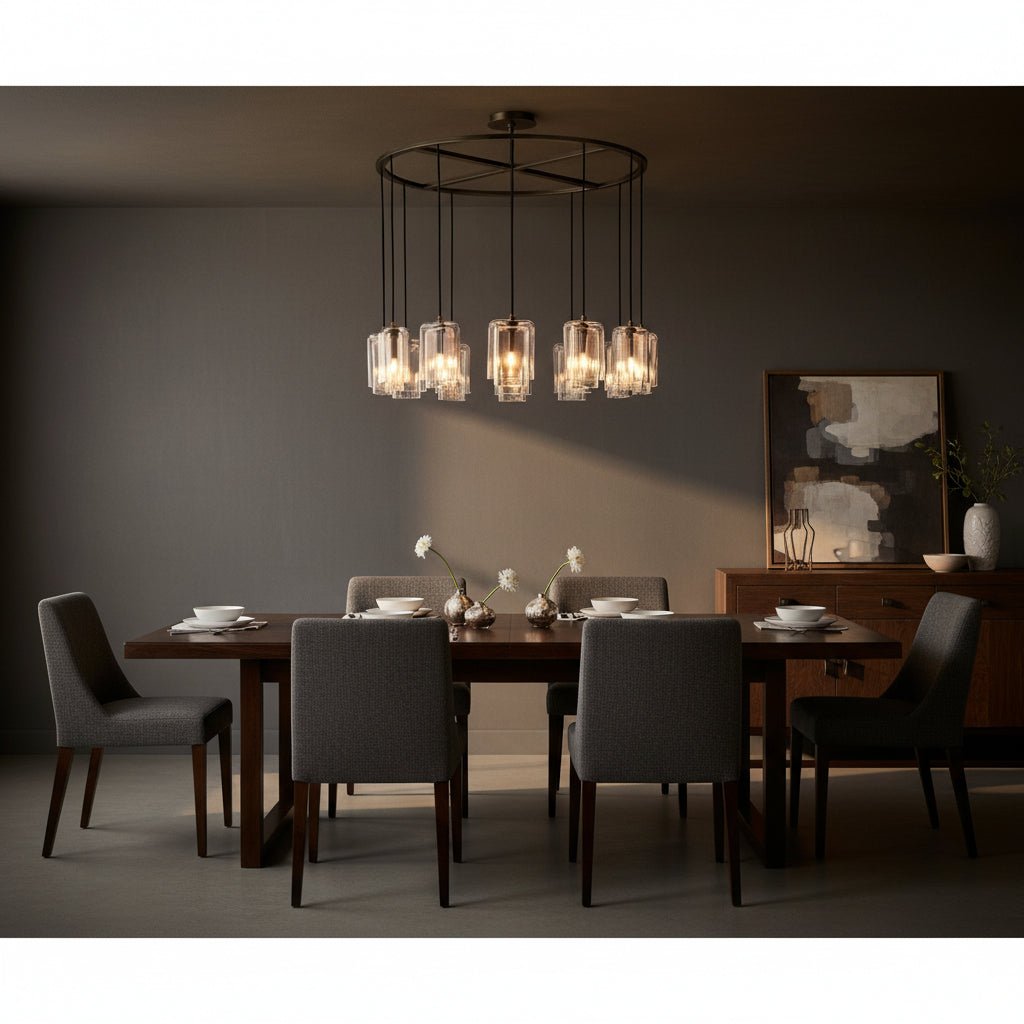 Lcaver Clear Glass Round Chandelier - Zelno Lighting