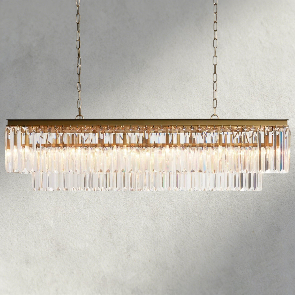 Leyland Tiered Rectangular Chandelier - Zelno Lighting