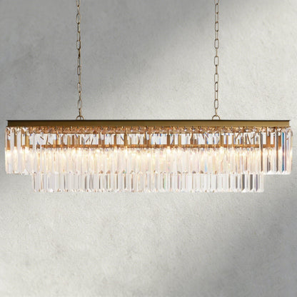 Leyland Tiered Rectangular Chandelier - Zelno Lighting