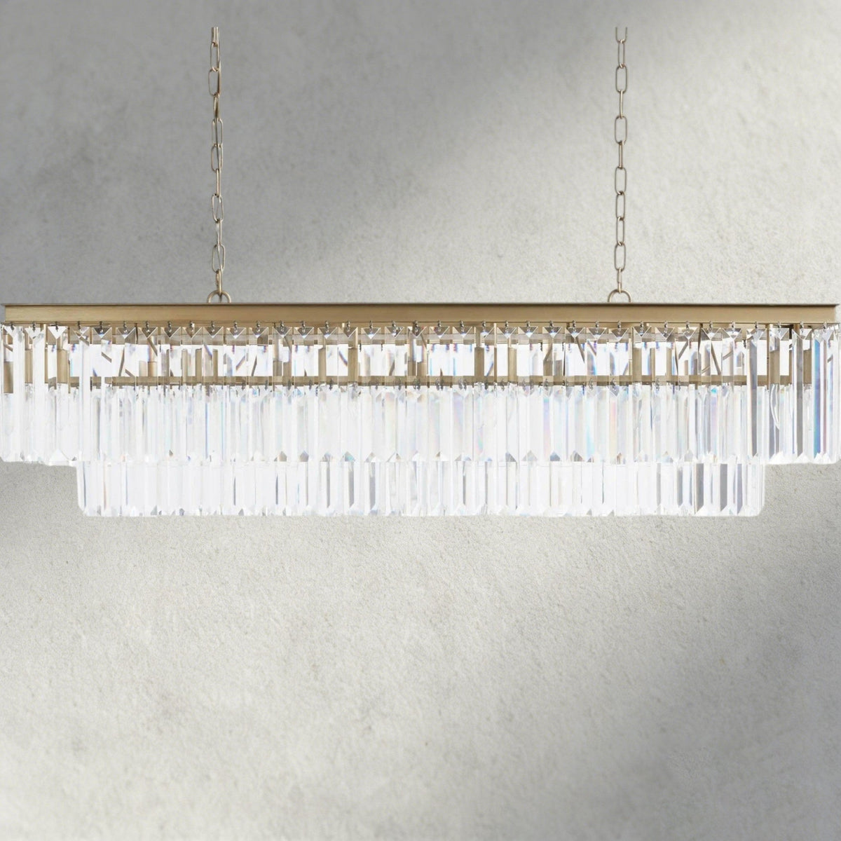 Leyland Tiered Rectangular Chandelier - Zelno Lighting