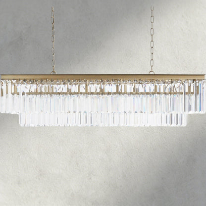 Leyland Tiered Rectangular Chandelier - Zelno Lighting