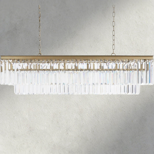 Leyland Tiered Rectangular Chandelier - Zelno Lighting