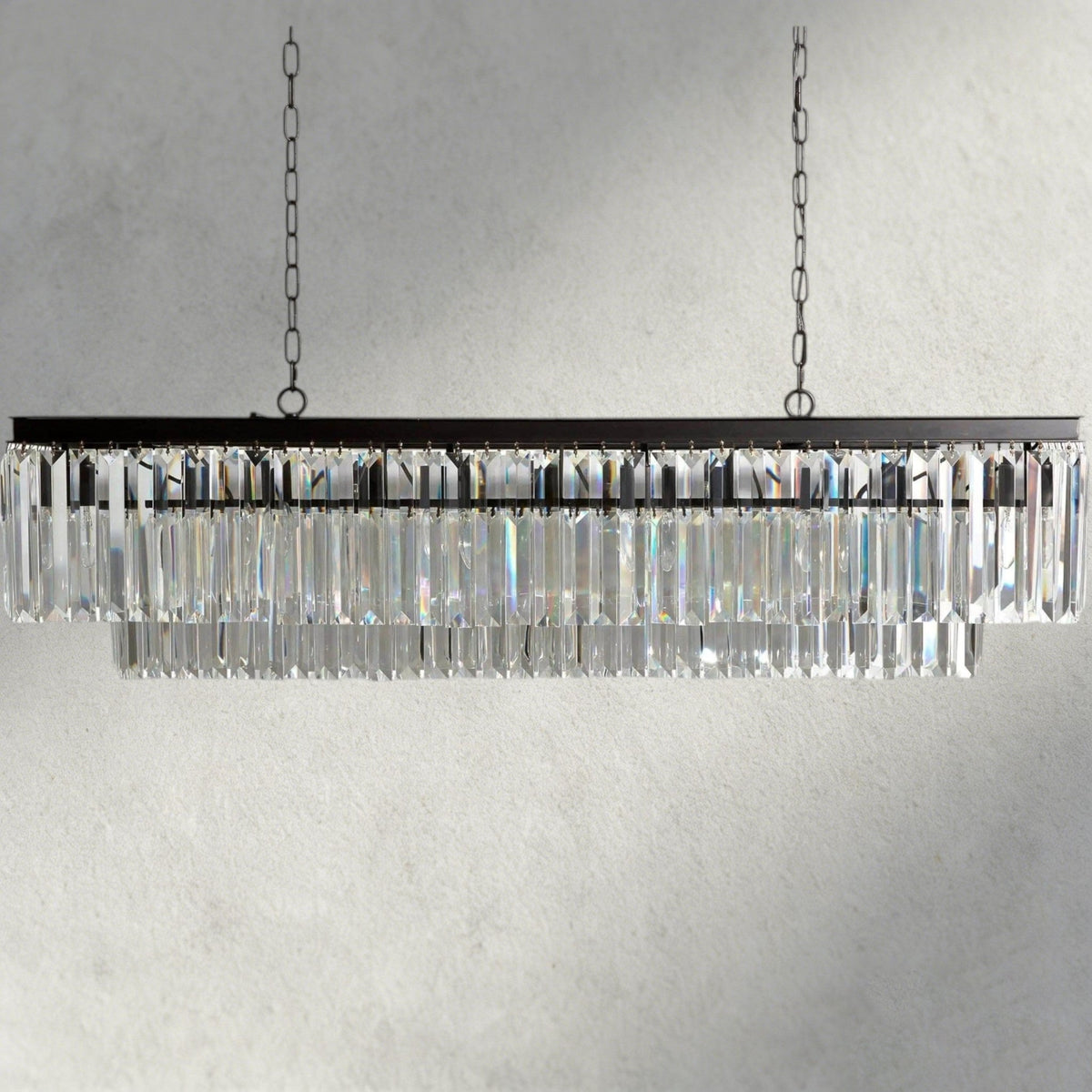 Leyland Tiered Rectangular Chandelier - Zelno Lighting