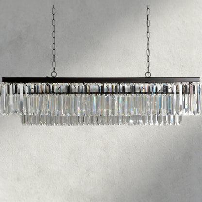 Leyland Tiered Rectangular Chandelier - Zelno Lighting
