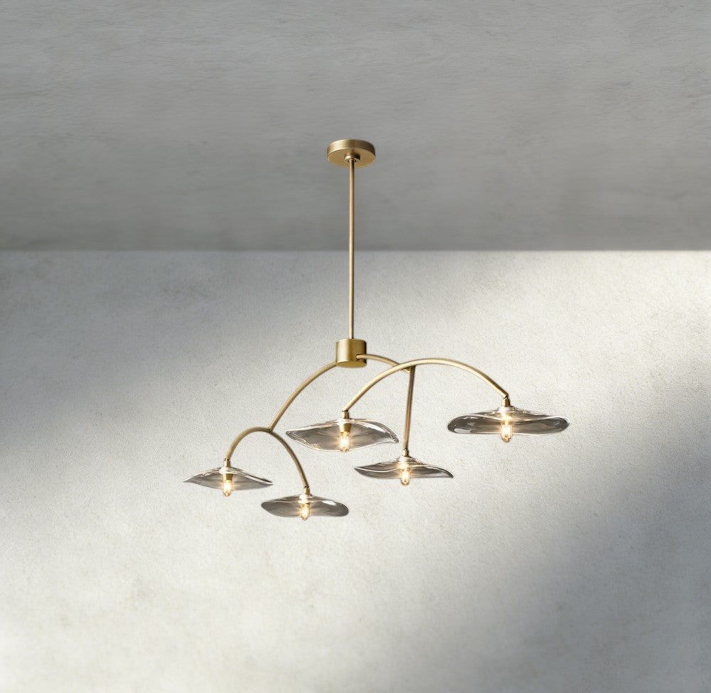Lily Clear Glass Linear Chandelier - Zelno Lighting