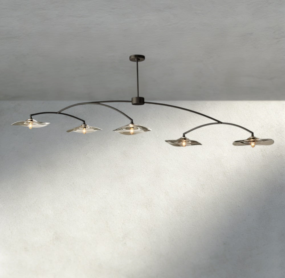 Lily Clear Glass Linear Chandelier - Zelno Lighting