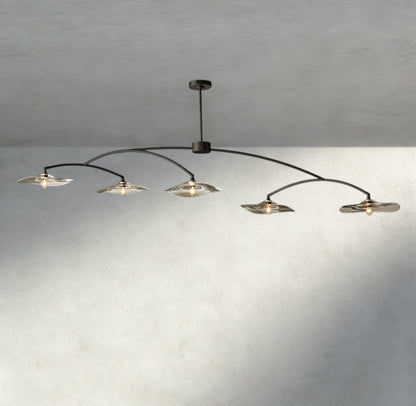 Lily Clear Glass Linear Chandelier - Zelno Lighting