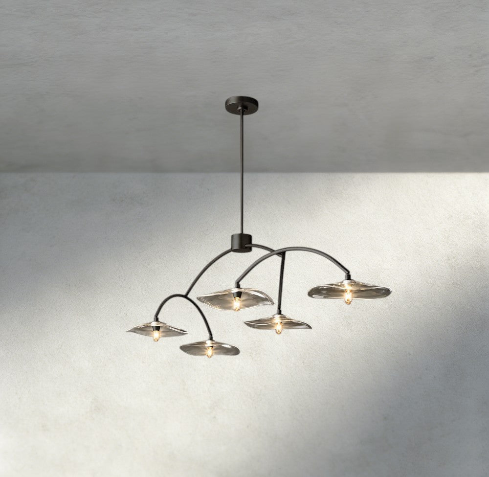 Lily Clear Glass Linear Chandelier - Zelno Lighting