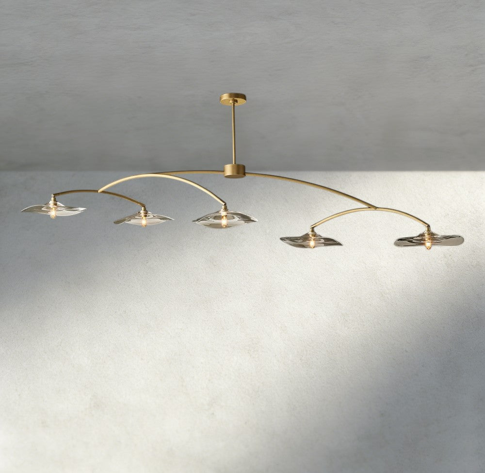 Lily Clear Glass Linear Chandelier - Zelno Lighting