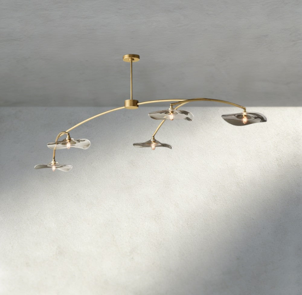 Lily Clear Glass Linear Chandelier - Zelno Lighting