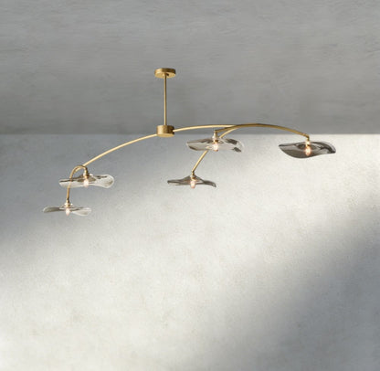 Lily Clear Glass Linear Chandelier - Zelno Lighting