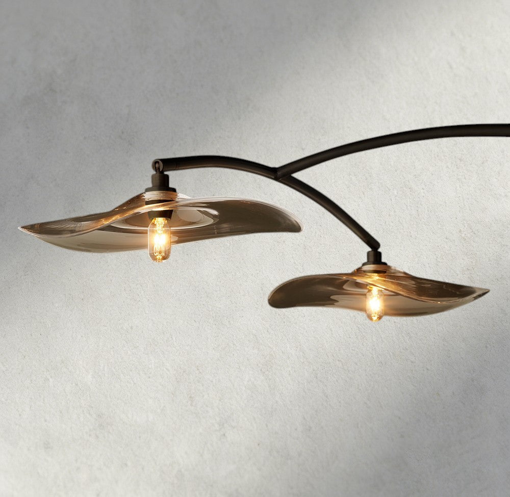 Lily Clear Glass Linear Chandelier - Zelno Lighting
