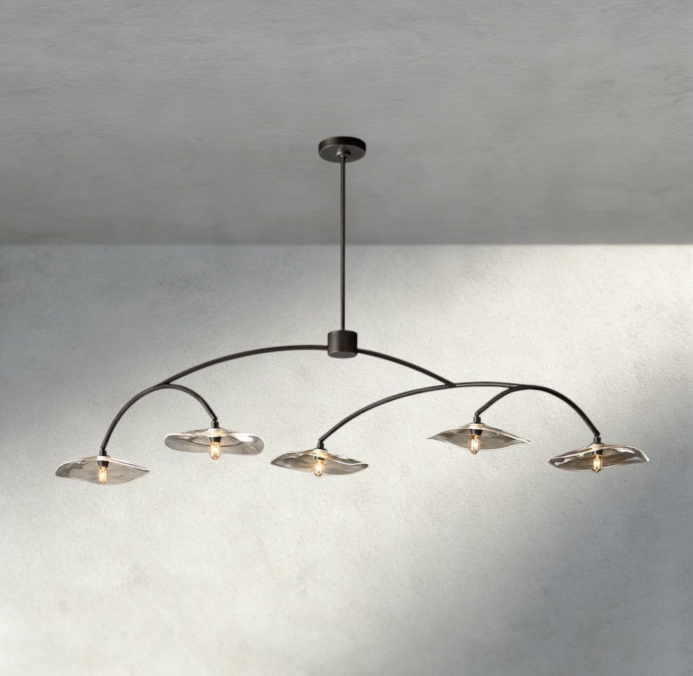 Lily Clear Glass Linear Chandelier - Zelno Lighting