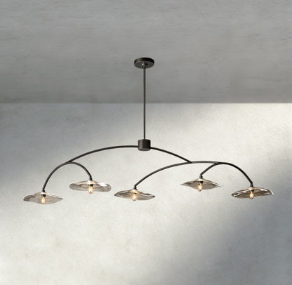 Lily Clear Glass Linear Chandelier - Zelno Lighting