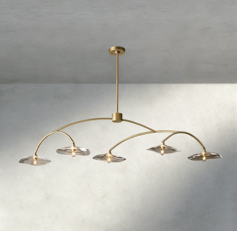 Lily Clear Glass Linear Chandelier - Zelno Lighting