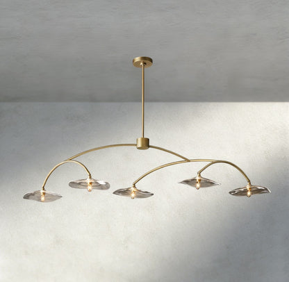 Lily Clear Glass Linear Chandelier - Zelno Lighting