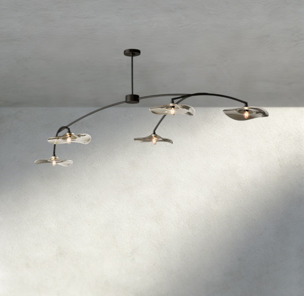 Lily Clear Glass Linear Chandelier - Zelno Lighting