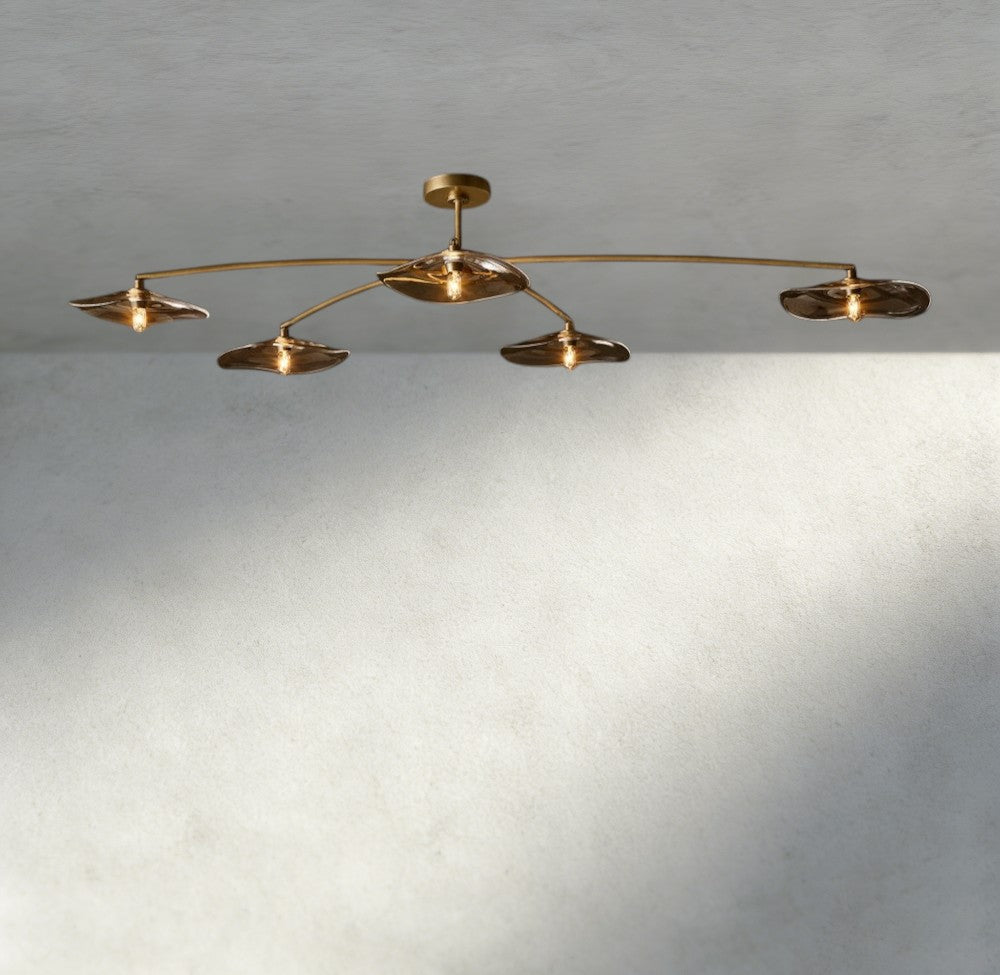 Lily Smoke Glass Flushmount - Zelno Lighting